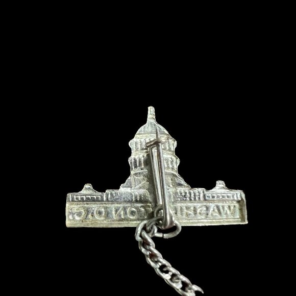 Washington DC Tie Tack 1957 Souvenir Vintage Capital Building Lapel Pin - Picture 6 of 8